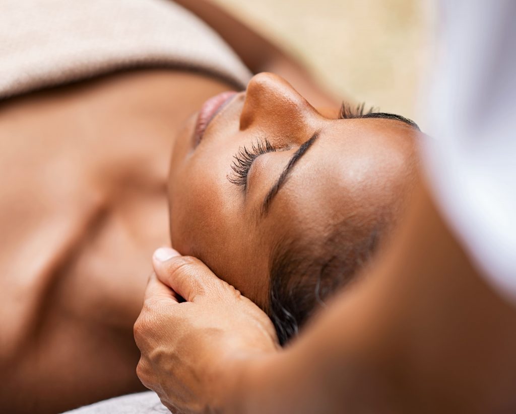 Photo of a woman getting the Fire & Ice Facial