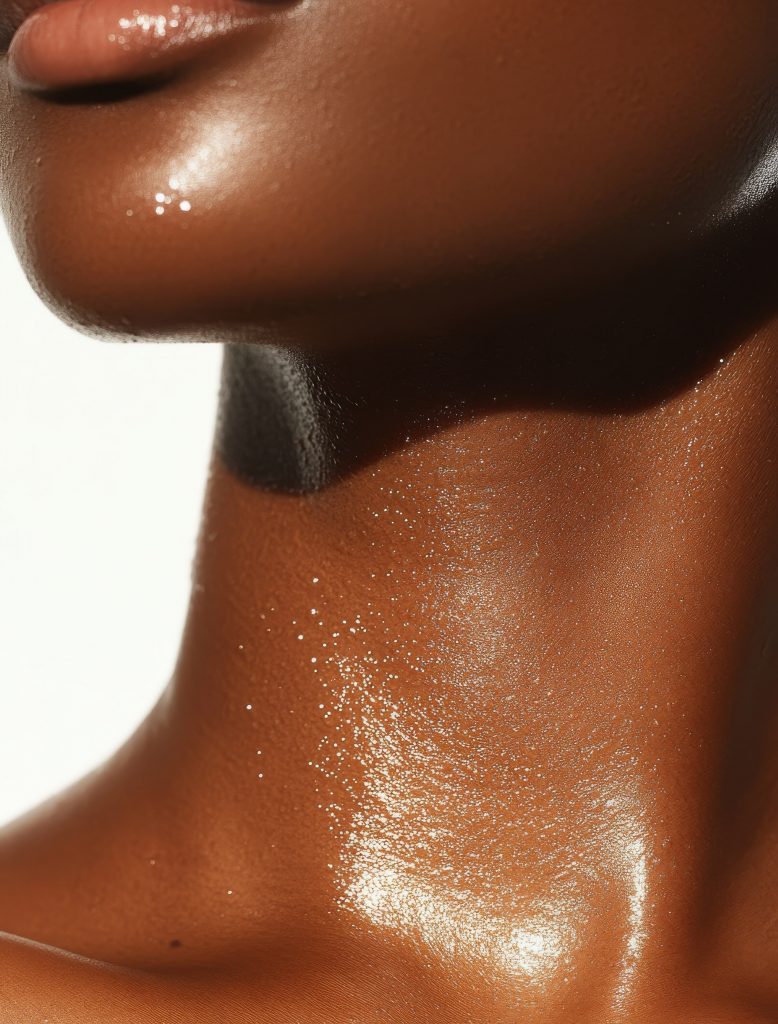 Photo of a woman's smooth, youthful neck