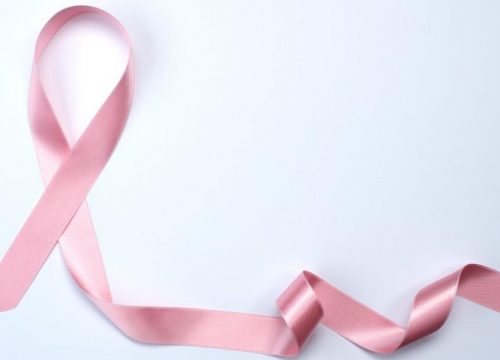 Photo of a pink ribbon representing breast cancer awareness
