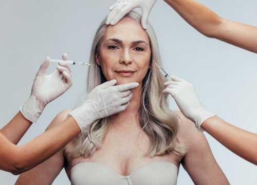 Photo of a woman getting injectable treatments